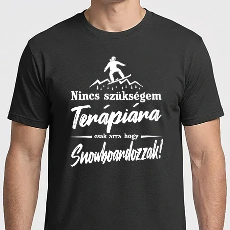 Férfi Imperial póló - Nincs szükségem terápiára - snowboard