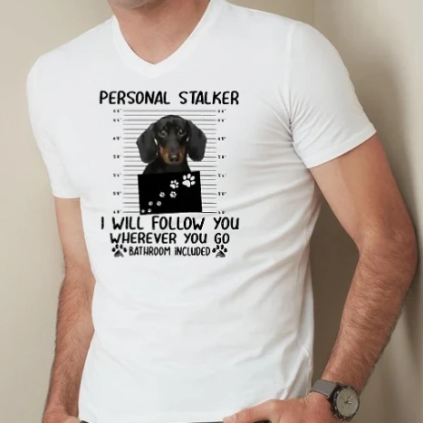 Férfi prémium fit V-nyakú póló - Personal Stalker