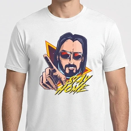 Férfi Imperial póló - Stay Home - Keanu Reeves