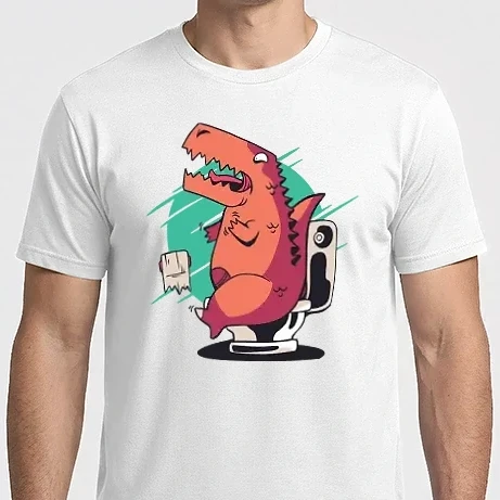 Férfi Imperial póló - T-rex a wc-n