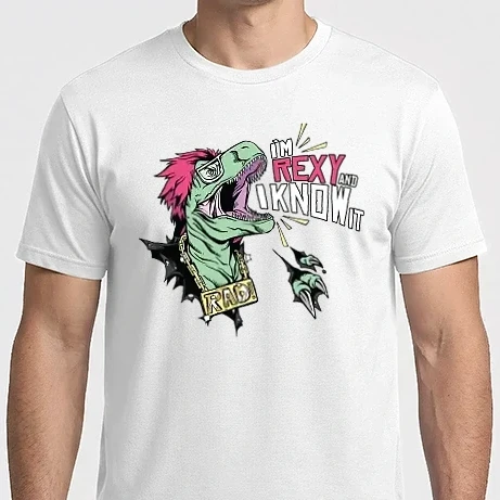 Férfi Imperial póló - I'm Rexy and I know it - vicces Dinoszaurusz póló