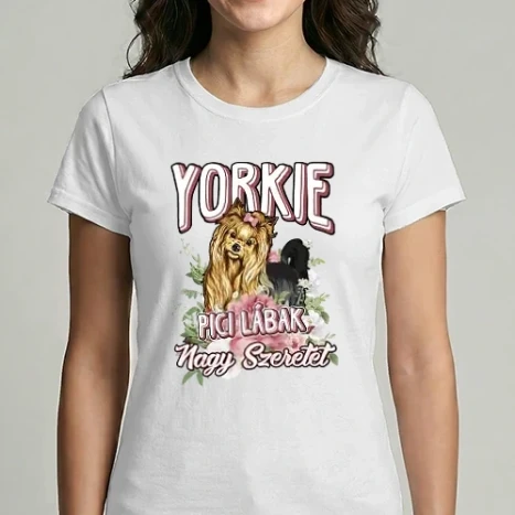 Női Imperial póló - FLORAL DOGGO yorkie