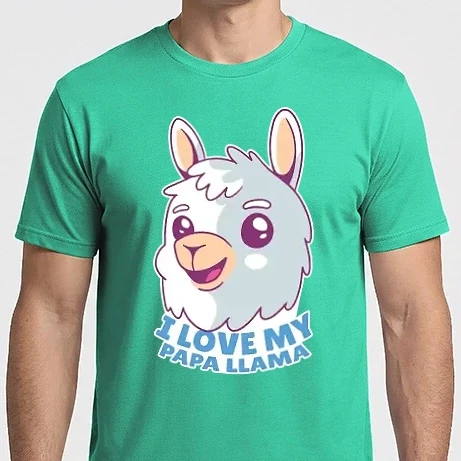 Férfi Imperial póló - I Love My Papa Llama cuki lámás póló Nagypapának