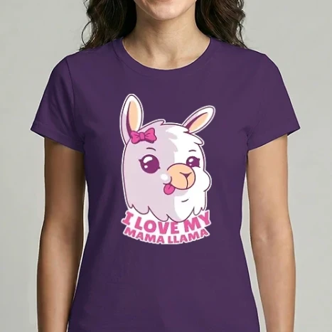 Női Imperial póló - I Love My Mama Llama cuki lámás póló nagymamának