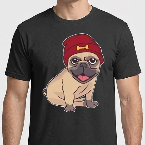 Férfi Imperial póló - Mopsz sapkában