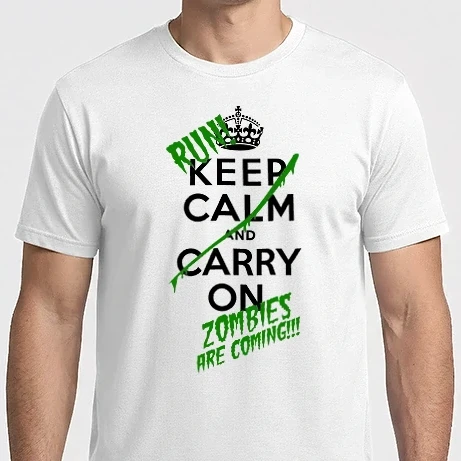 Férfi Imperial póló - run zombies are coming_4234
