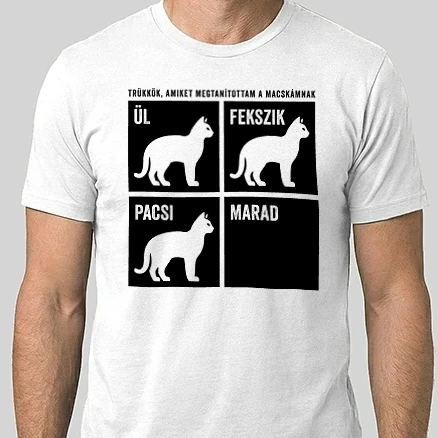 Férfi Alap póló - Macska idomár - Színezhetö