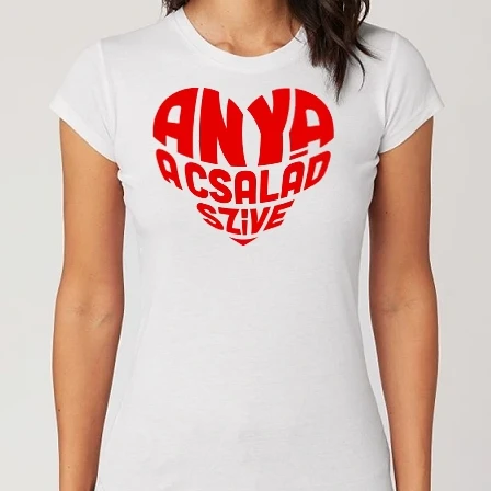 Női Alap póló - Anya a család szíve... (Színezhetõ)