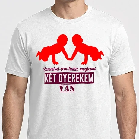 Férfi Imperial póló - Két gyerkem van színezhető