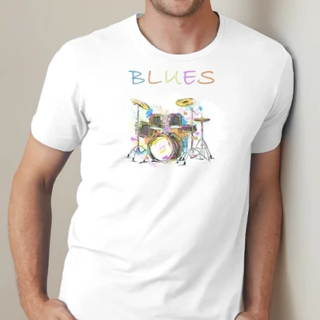 Férfi prémium fit kerek nyakú póló - Blues