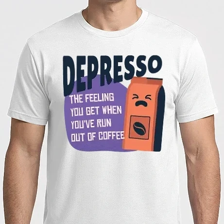 Férfi Imperial póló - Depresso - Az érzés, amikor elfogy a Kávé