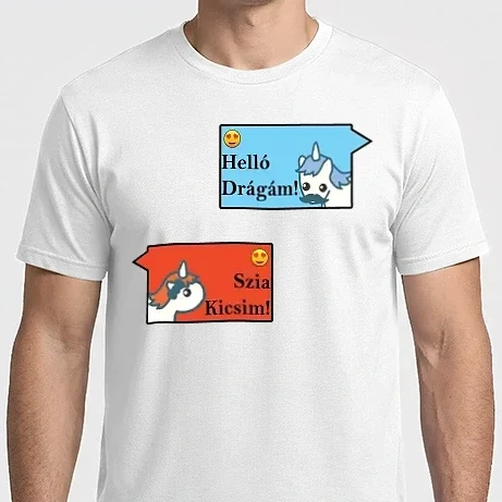 Férfi Imperial póló - Szerelmes sms - páros (fiú)