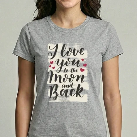 Női Imperial póló - I love you to the moon and back cuki póló valentin napra