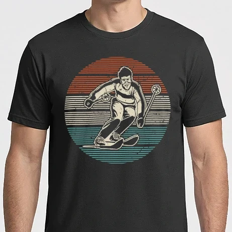 Férfi Imperial póló - Retro circle ski textured