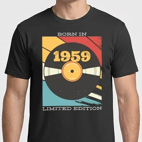 Férfi Imperial póló - Born in 1959 Limited Edition Vynil Bakelit Retro