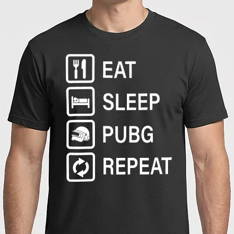 Férfi Imperial póló - Eat Sleep PUBG Repeat - Fehér