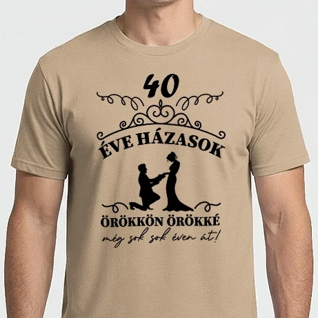 Férfi Imperial póló - 40 éve házasok - Házassági évfordulós Póló Minta