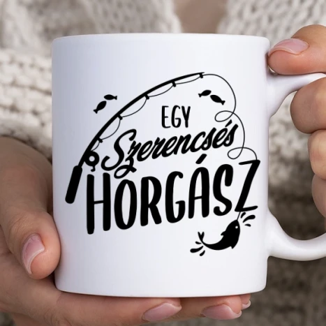Fehér bögre - Egy szerencsés horgász bögre