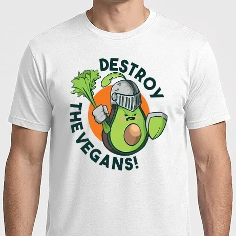 Férfi Imperial póló - Destroy the Vegans - vicces Harcos Avokádó póló