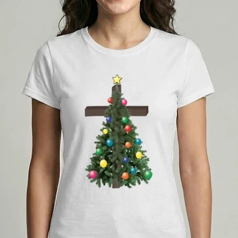 Női Imperial póló - Karácsonyfa kereszttel