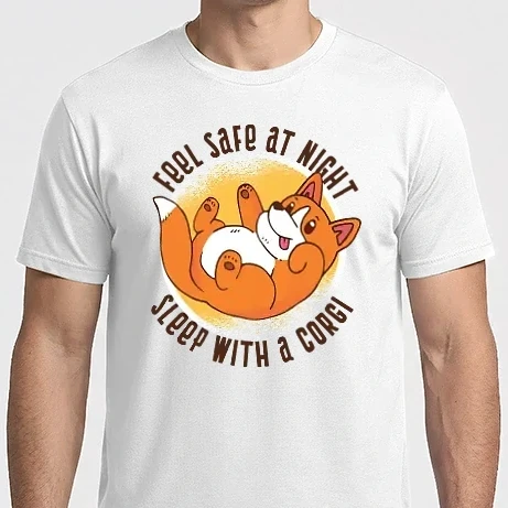 Férfi Imperial póló - Feel safe at night, Sleep with a Corgi