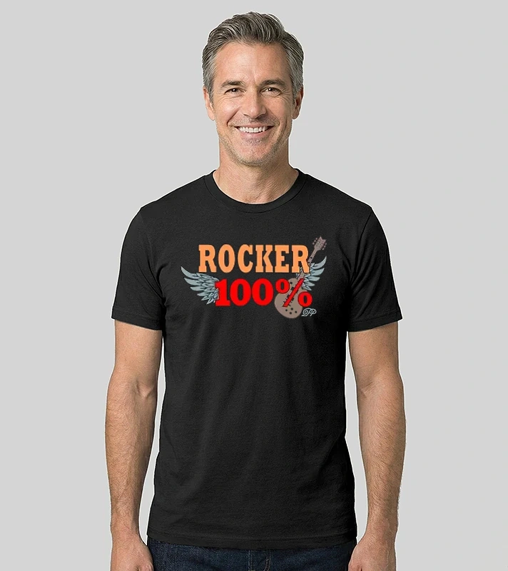 Száz Százalék Rocker Gitáros – Férfi Alap póló