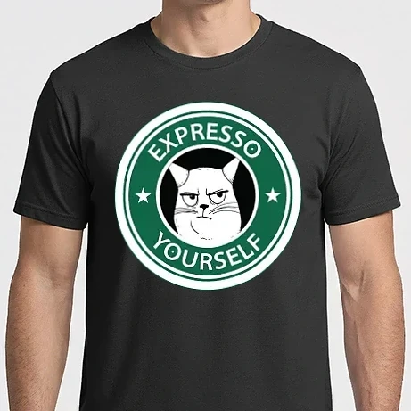 Férfi Imperial póló - Expresso Yourself Cicás Kávés póló