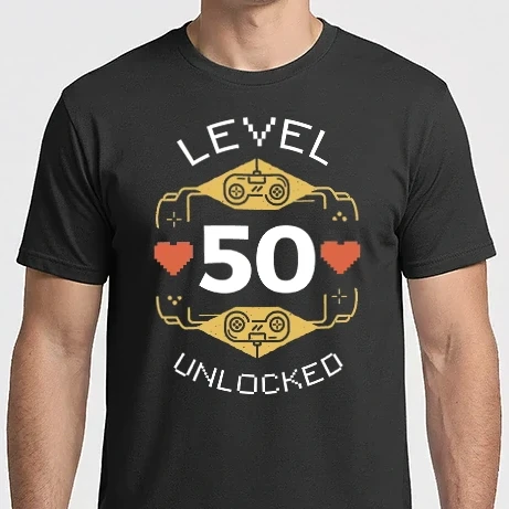 Férfi Imperial póló - Level 50 Unlocked Gamer póló