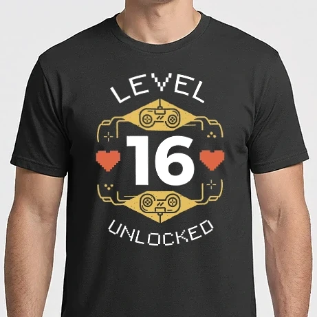 Férfi Imperial póló - Level 16 Unlocked Gamer póló