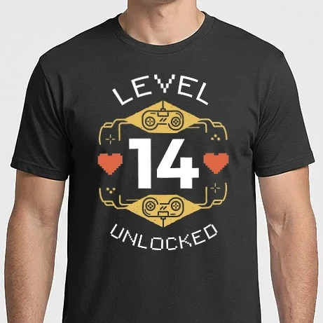 Férfi Imperial póló - Level 14 Unlocked Gamer póló