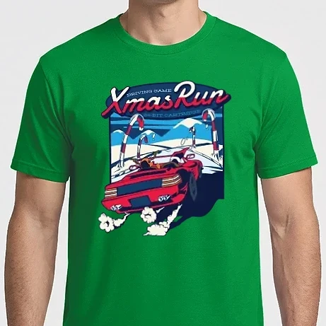 Férfi Imperial póló - Xmas Outrun Retro Játék Karácsony
