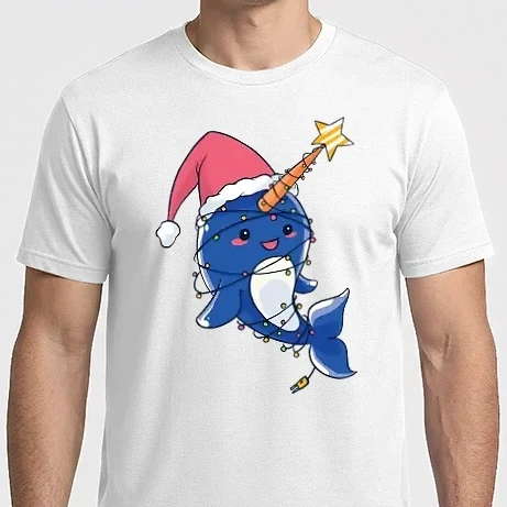 Férfi Imperial póló - Cuki Narvál Mikulás Karácsonyi póló