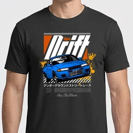 Férfi Imperial póló - Hyper Drift - Kék R32 Fehér szöveg