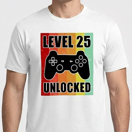 Férfi Imperial póló - level 25 unlocked retro gamer