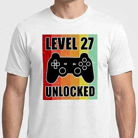 Férfi Imperial póló - level 27 unlocked retro gamer