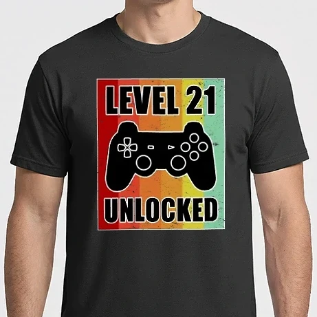 Férfi Imperial póló - level 21 unlocked retro gamer