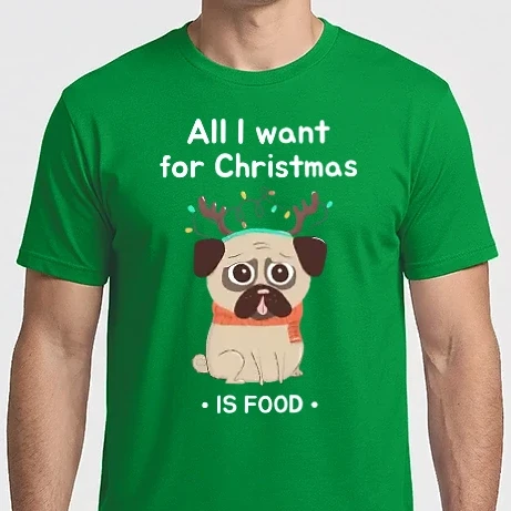 Férfi Imperial póló - All i want for christmas is food mopsz