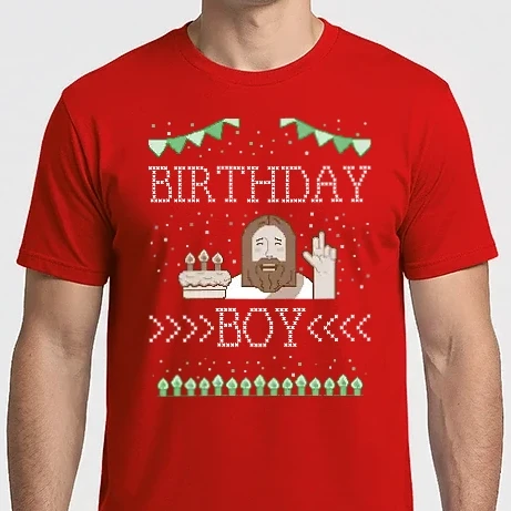 Férfi Imperial póló - Birthday boy jesus ugly sweater