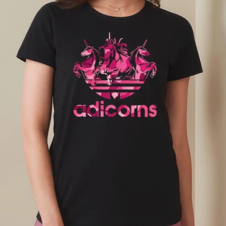 Női prémium kerek nyakú póló  - adidas unikornis