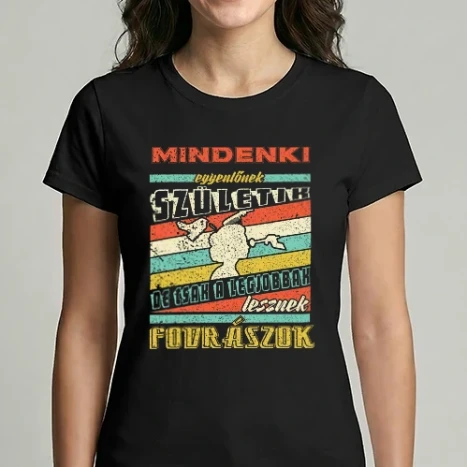 Női Imperial póló - RETRO mindenki egyenlőnek születik FODRÁSZ