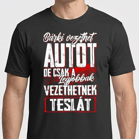 Férfi Imperial póló - Bárki vezethet teslát