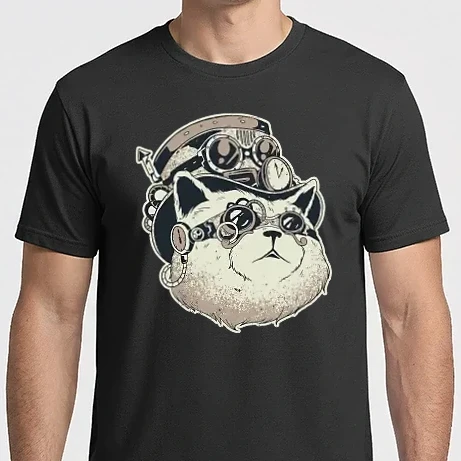 Férfi Imperial póló - Steampunk macska