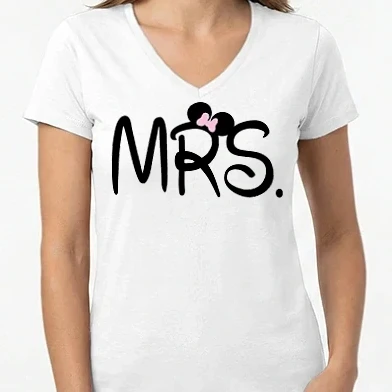 Női V-nyakú póló - Mrs.