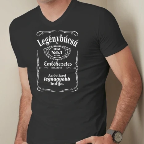 Férfi prémium fit V-nyakú póló - Legénybúcsú Jack Daniels