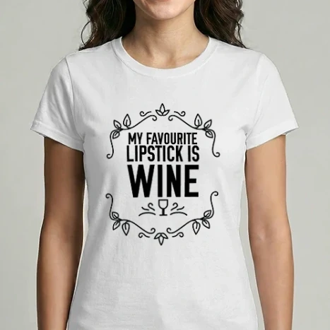 Női Imperial póló - Wine tasting team Favourite lipsitck is wine