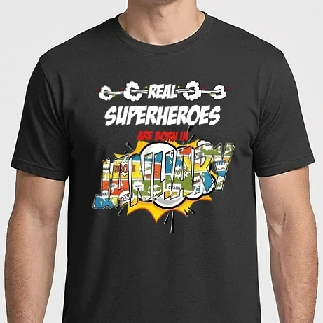 Férfi Imperial póló - real superheroes are born in january