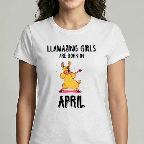 Női Imperial póló - llamazing girls are born in april black