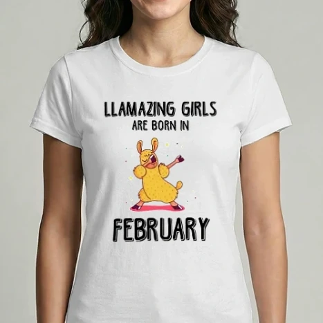 Női Imperial póló - llamazing girls are born in february black
