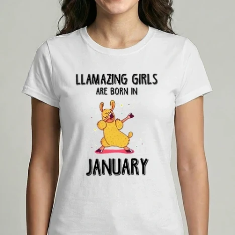 Női Imperial póló - llamazing girls are born in january black