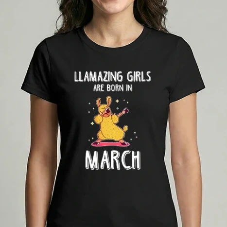 Női Imperial póló - llamazing girls are born in march